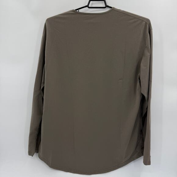 BYLT Drop Cut Long Sleeve Crew Neck Mens Size XXL Taupe Soft Stretch Jersey Knit - Picture 2 of 7